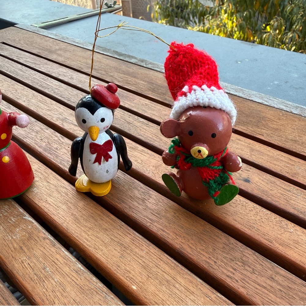 Set Of Vintage‎ Wooden Christmas Tree Ornaments - Picture 3 of 4